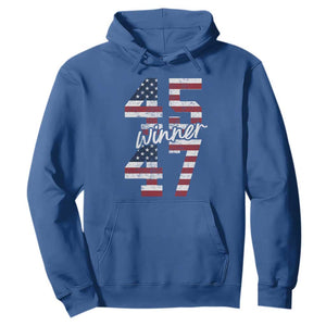 Trump 2024 Hoodie Winner 45 47 US President American Patriotic TS09 Royal Blue Print Your Wear