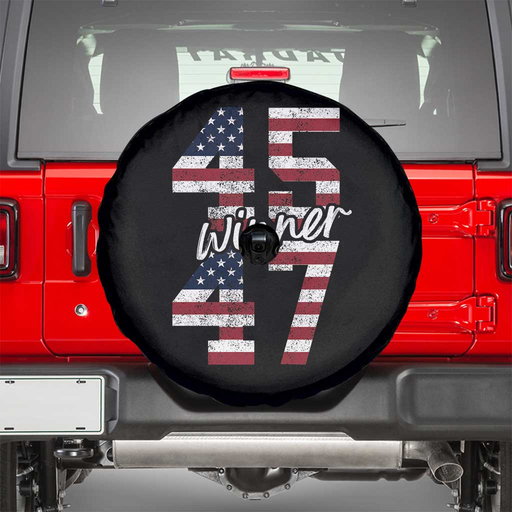 Trump 2024 Spare Tire Cover Winner 45 47 US President American Patriotic TS09 Black Print Your Wear