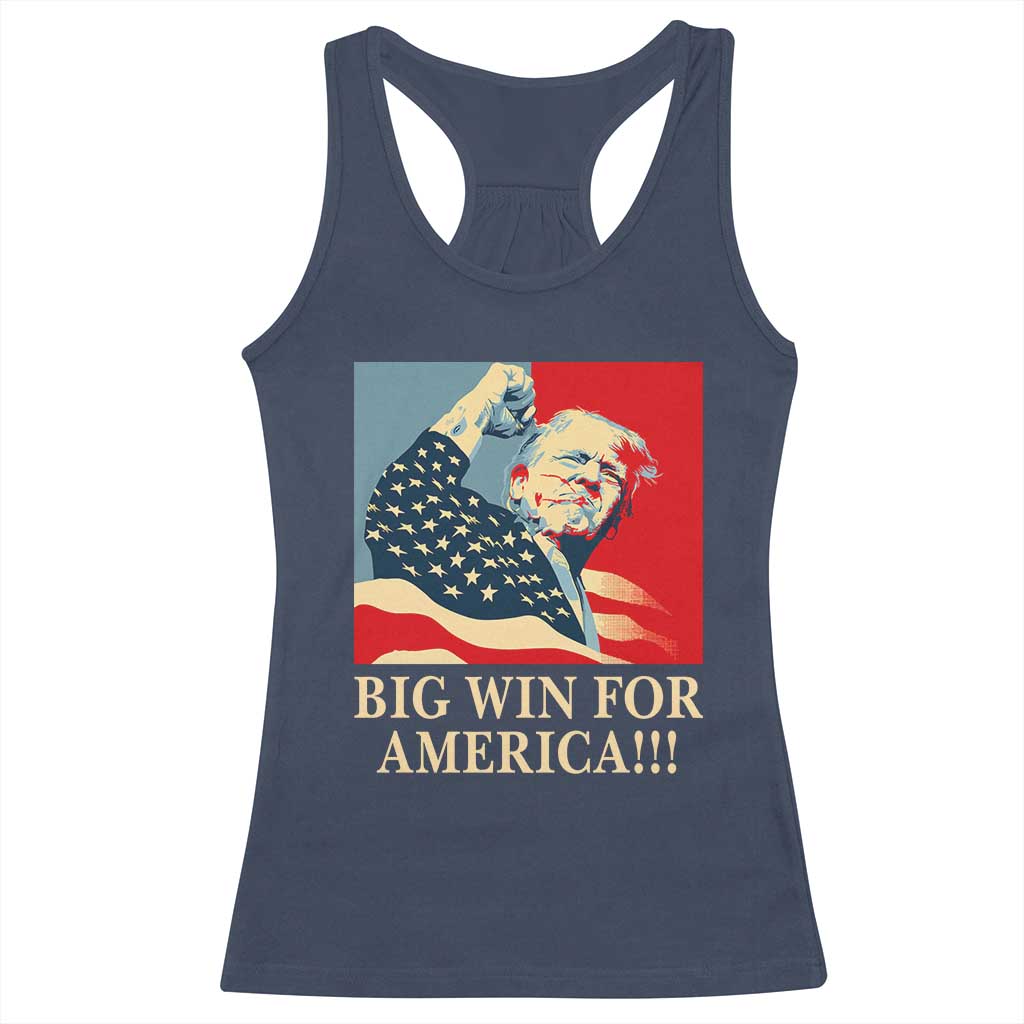 Trump Won 2024 Racerback Tank Top Big Win For America TS09 Navy Print Your Wear