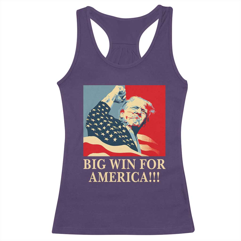 Trump Won 2024 Racerback Tank Top Big Win For America TS09 Purple Print Your Wear
