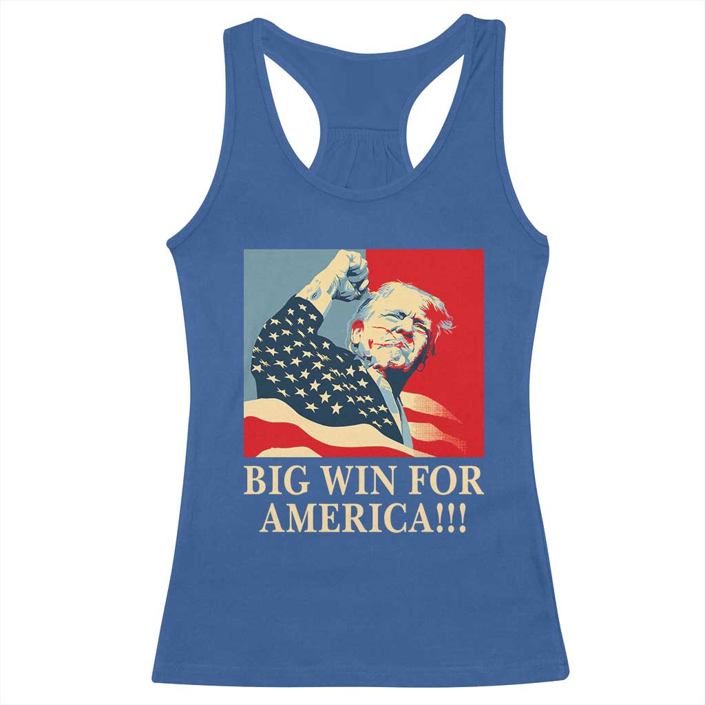 Trump Won 2024 Racerback Tank Top Big Win For America TS09 Royal Blue Print Your Wear