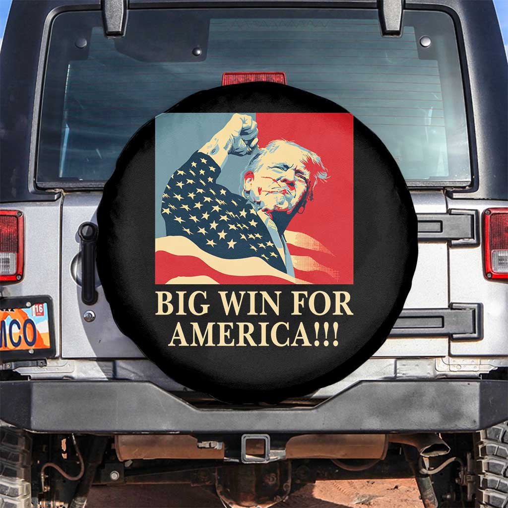 Trump Won 2024 Spare Tire Cover Big Win For America TS09 No hole Black Print Your Wear