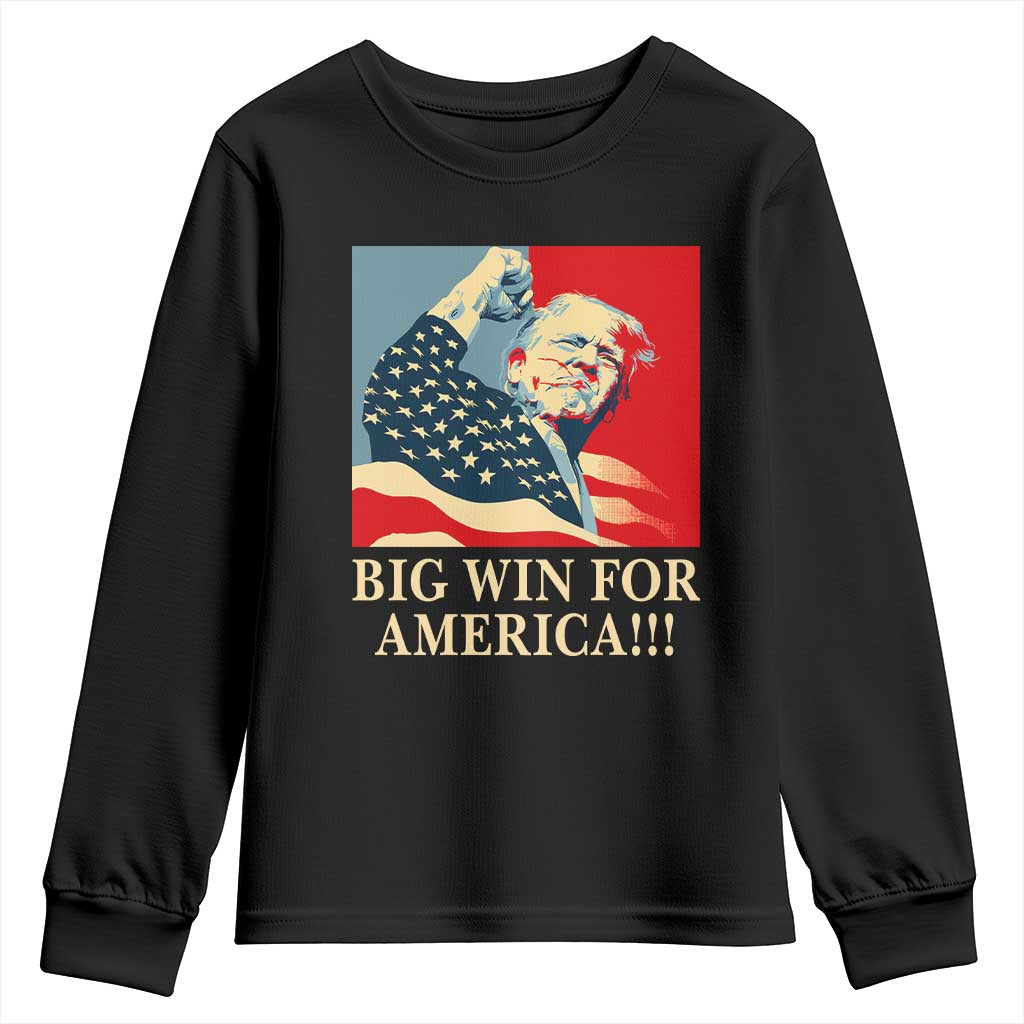 Trump Won 2024 Youth Sweatshirt Big Win For America TS09 Black Print Your Wear