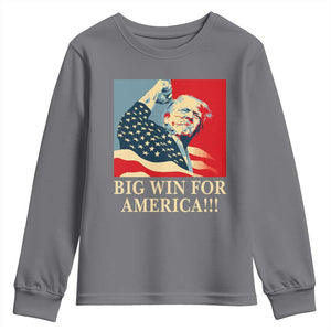 Trump Won 2024 Youth Sweatshirt Big Win For America TS09 Charcoal Print Your Wear
