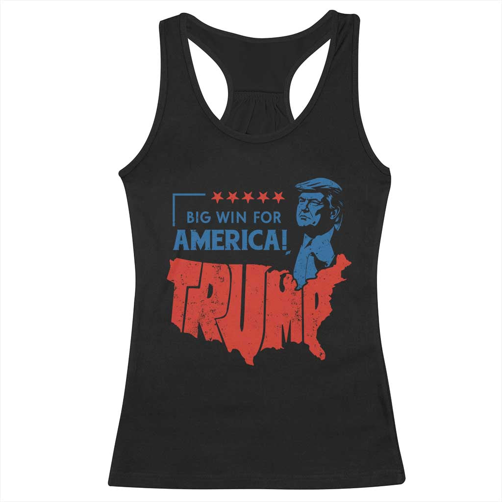 Trump Won 2024 Racerback Tank Top Big Win For America Patriotic TS09 Black Print Your Wear