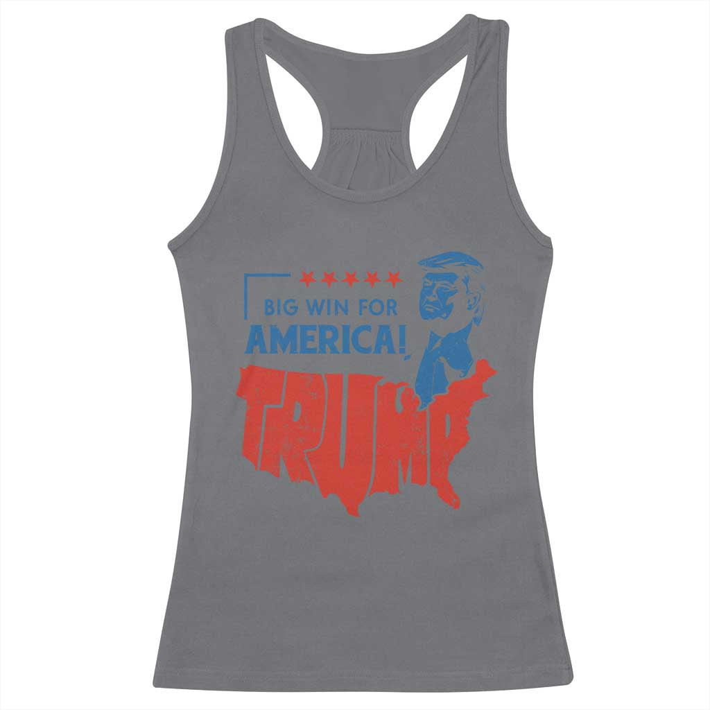 Trump Won 2024 Racerback Tank Top Big Win For America Patriotic TS09 Charcoal Print Your Wear