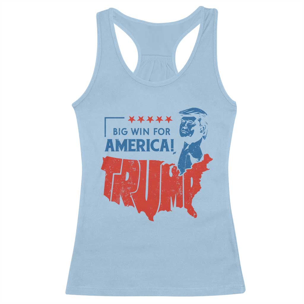 Trump Won 2024 Racerback Tank Top Big Win For America Patriotic TS09 Light Blue Print Your Wear