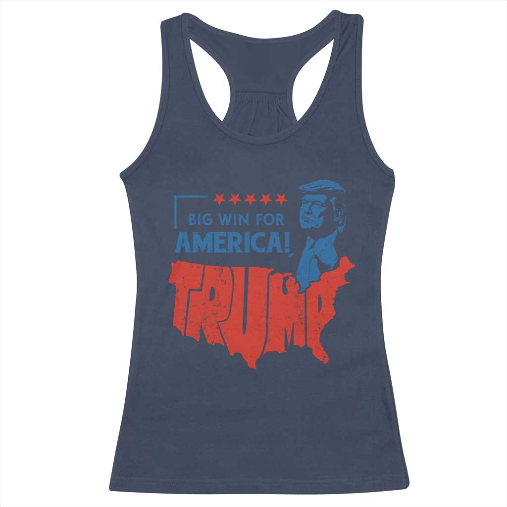 Trump Won 2024 Racerback Tank Top Big Win For America Patriotic TS09 Navy Print Your Wear