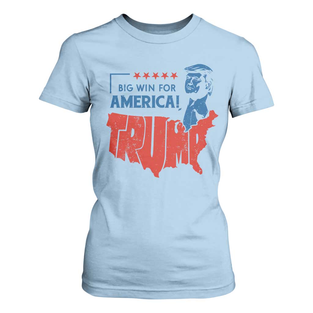 Trump Won 2024 T Shirt For Women Big Win For America Patriotic TS09 Light Blue Print Your Wear