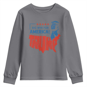 Trump Won 2024 Youth Sweatshirt Big Win For America Patriotic TS09 Charcoal Print Your Wear