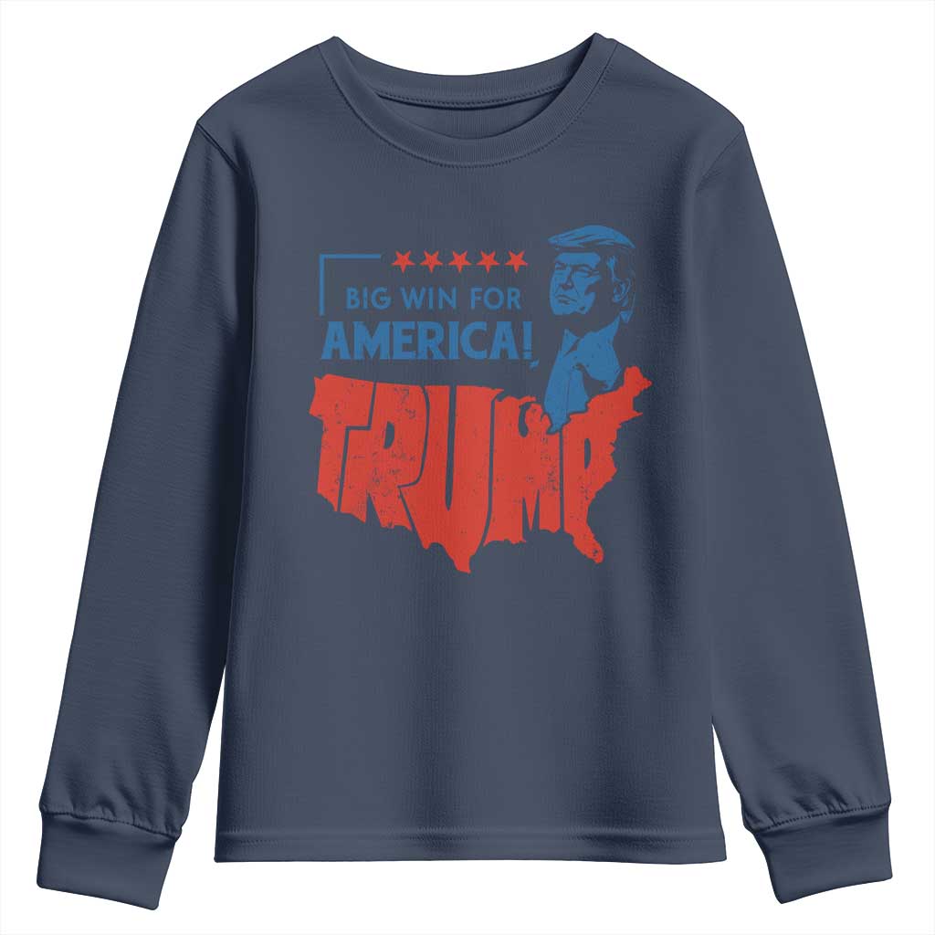 Trump Won 2024 Youth Sweatshirt Big Win For America Patriotic TS09 Navy Print Your Wear