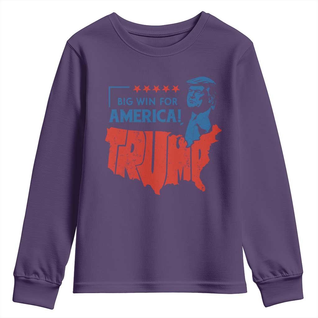 Trump Won 2024 Youth Sweatshirt Big Win For America Patriotic TS09 Purple Print Your Wear