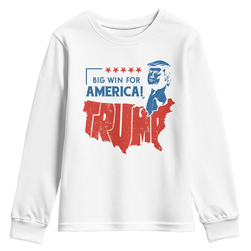 Trump Won 2024 Youth Sweatshirt Big Win For America Patriotic TS09 White Print Your Wear