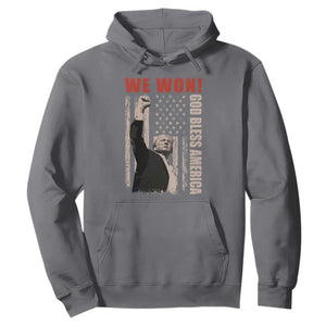 Trump 2024 Hoodie We Won God Bless America TS09 Charcoal Print Your Wear