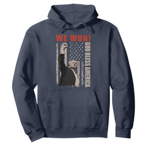 Trump 2024 Hoodie We Won God Bless America TS09 Navy Print Your Wear