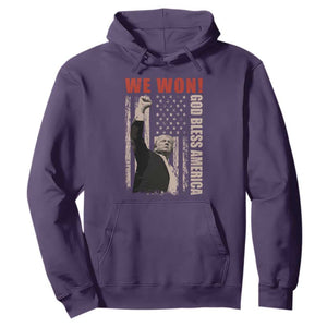 Trump 2024 Hoodie We Won God Bless America TS09 Purple Print Your Wear