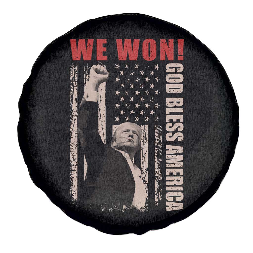 Trump 2024 Spare Tire Cover We Won God Bless America TS09 Print Your Wear