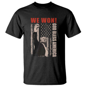 Trump 2024 T Shirt We Won God Bless America TS09 Black Print Your Wear