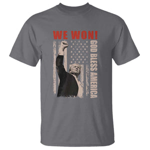 Trump 2024 T Shirt We Won God Bless America TS09 Charcoal Print Your Wear