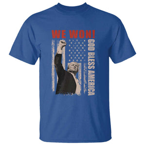 Trump 2024 T Shirt We Won God Bless America TS09 Royal Blue Print Your Wear