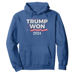 Trump Won 2024 Hoodie US President American Firework Patriotic TS09 Royal Blue Print Your Wear