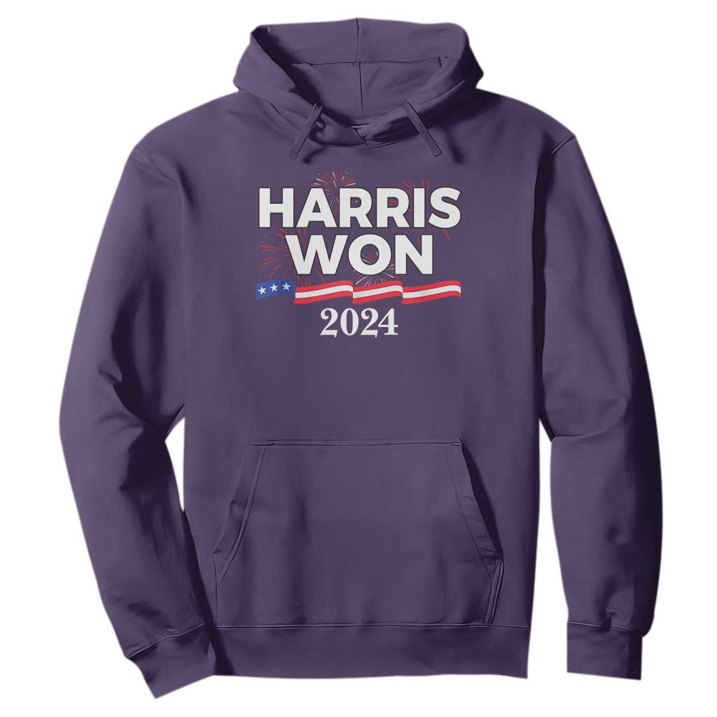 Harris Won 2024 Hoodie US President American Firework Patriotic TS09 Purple Print Your Wear