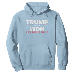Trump Won 2024 Hoodie The Whole World Knows It TS09 Light Blue Print Your Wear
