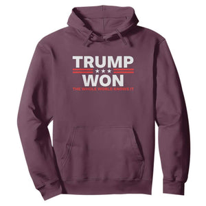 Trump Won 2024 Hoodie The Whole World Knows It TS09 Maroon Print Your Wear