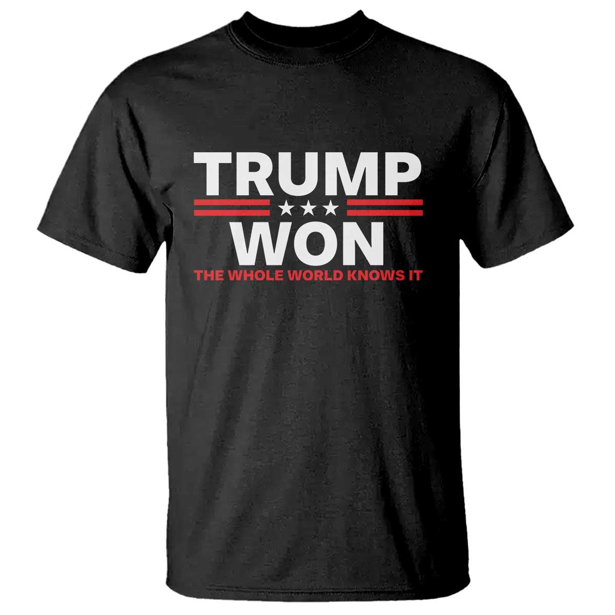 Trump Won 2024 T Shirt The Whole World Knows It TS09 Black Print Your Wear