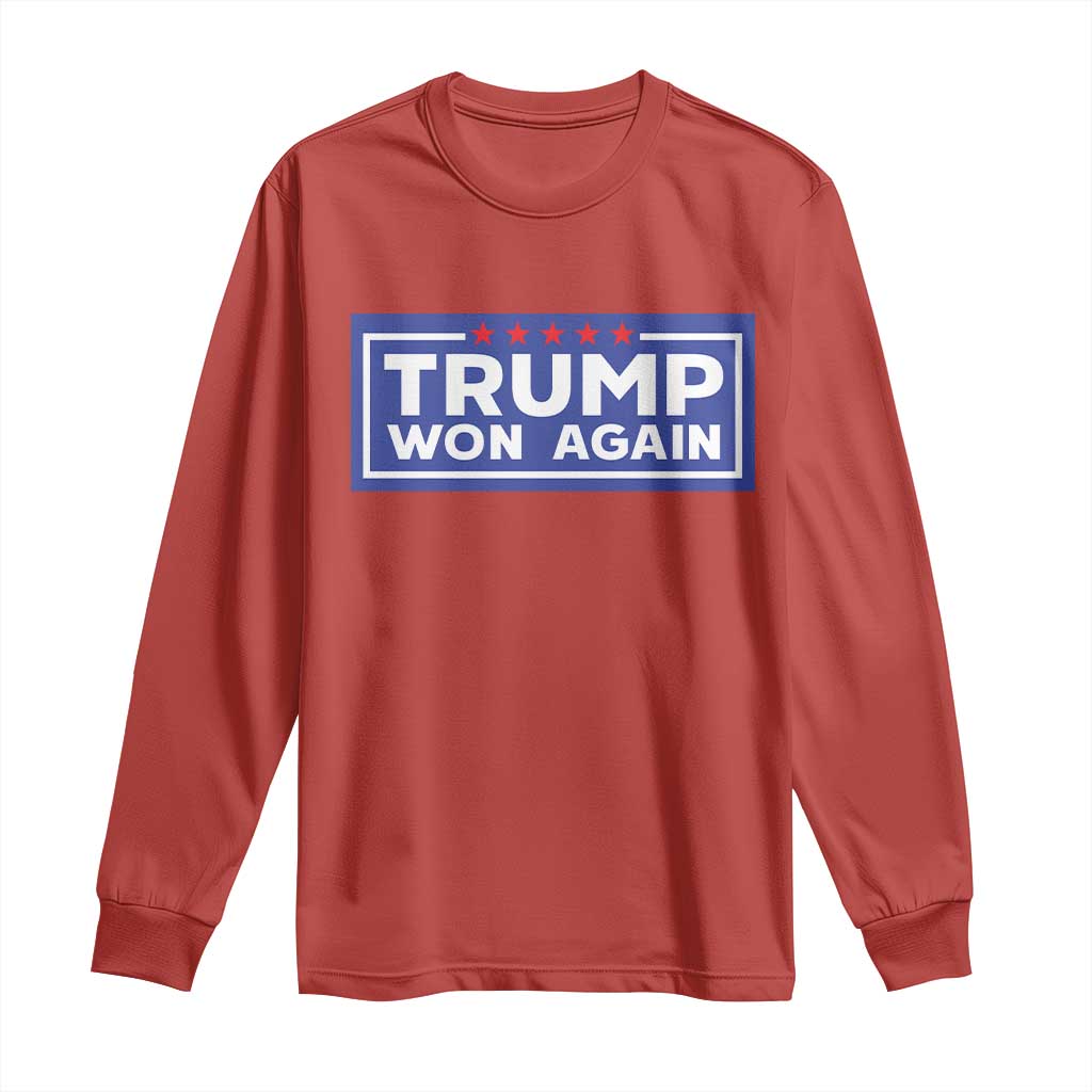 Trump Won Again 2024 Long Sleeve Shirt TS09 Red Print Your Wear