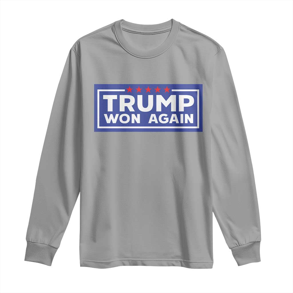 Trump Won Again 2024 Long Sleeve Shirt TS09 Sport Gray Print Your Wear