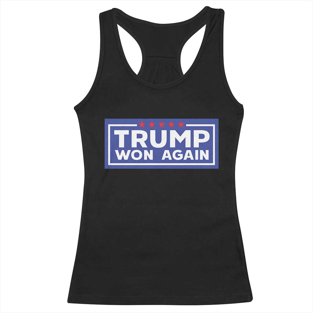 Trump Won Again 2024 Racerback Tank Top TS09 Black Print Your Wear