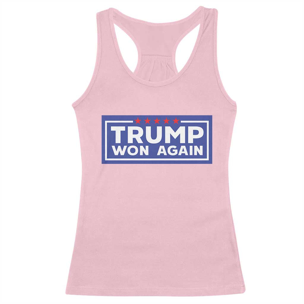 Trump Won Again 2024 Racerback Tank Top TS09 Light Pink Print Your Wear