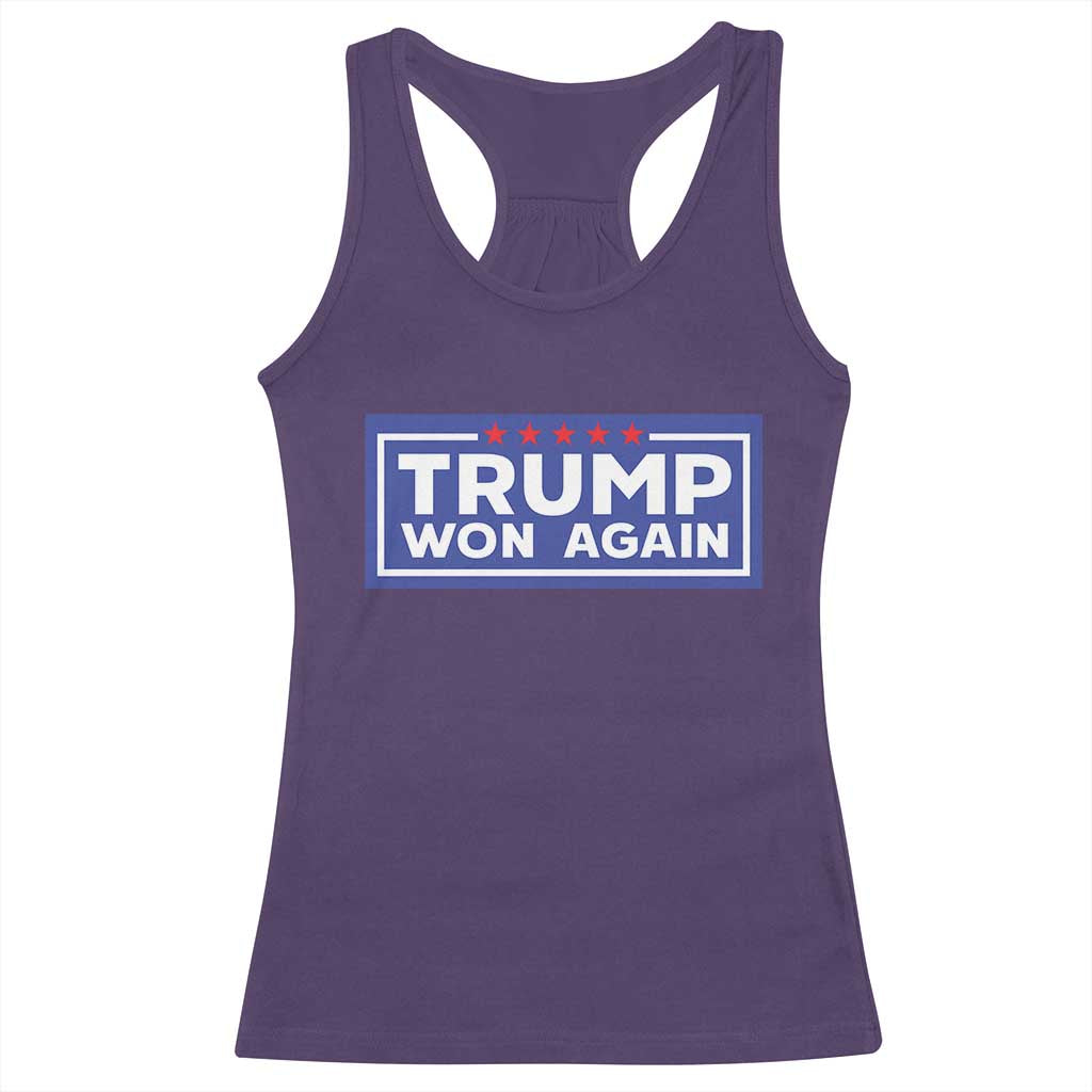 Trump Won Again 2024 Racerback Tank Top TS09 Purple Print Your Wear