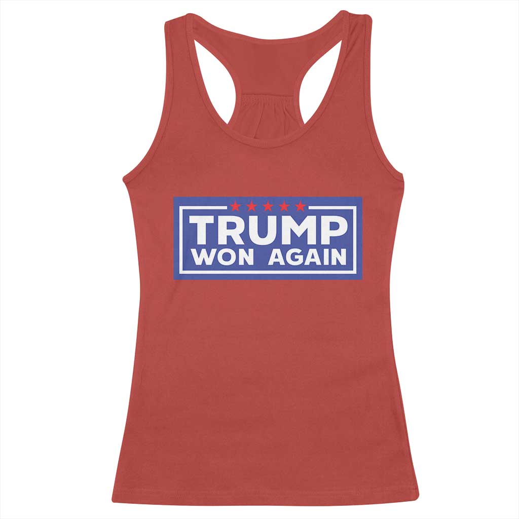 Trump Won Again 2024 Racerback Tank Top TS09 Red Print Your Wear