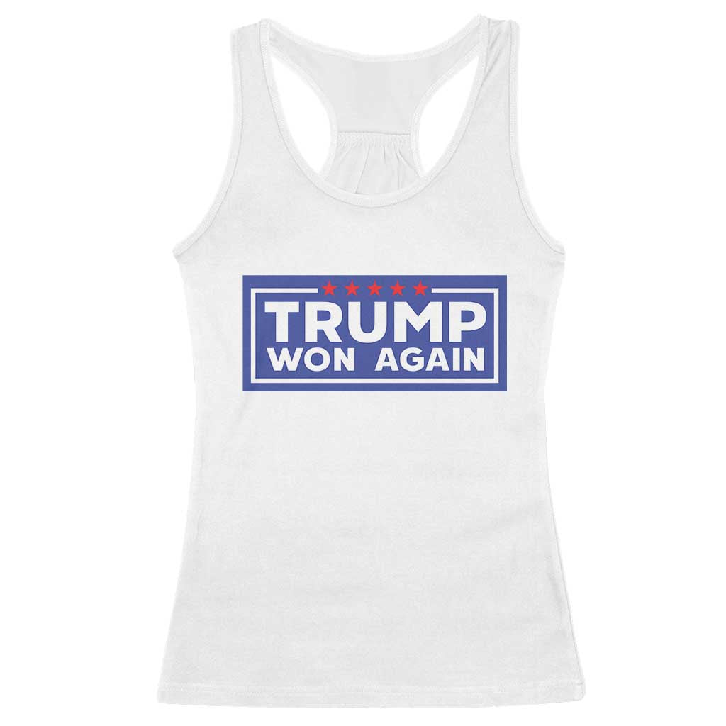 Trump Won Again 2024 Racerback Tank Top TS09 White Print Your Wear