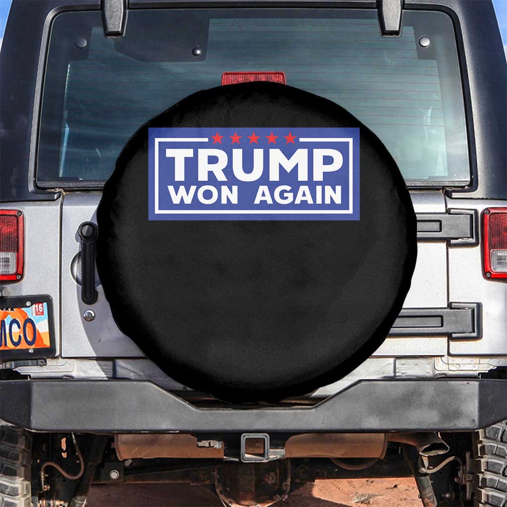 Trump Won Again 2024 Spare Tire Cover TS09 No hole Black Print Your Wear