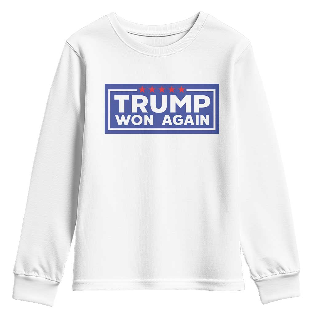 Trump Won Again 2024 Youth Sweatshirt TS09 White Print Your Wear