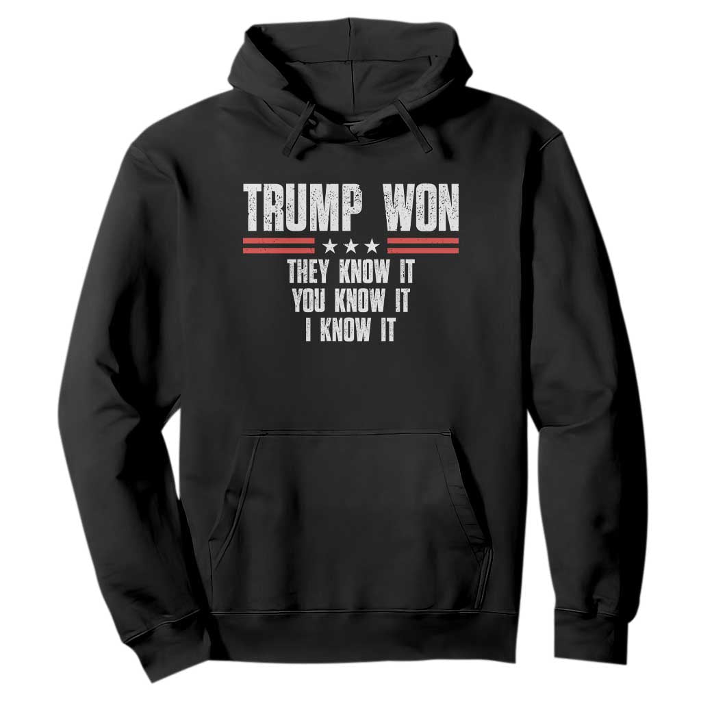 Trump Won 2024 Hoodie They Know It I Know It You Know It TS09 Black Print Your Wear