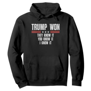Trump Won 2024 Hoodie They Know It I Know It You Know It TS09 Black Print Your Wear