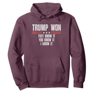 Trump Won 2024 Hoodie They Know It I Know It You Know It TS09 Maroon Print Your Wear