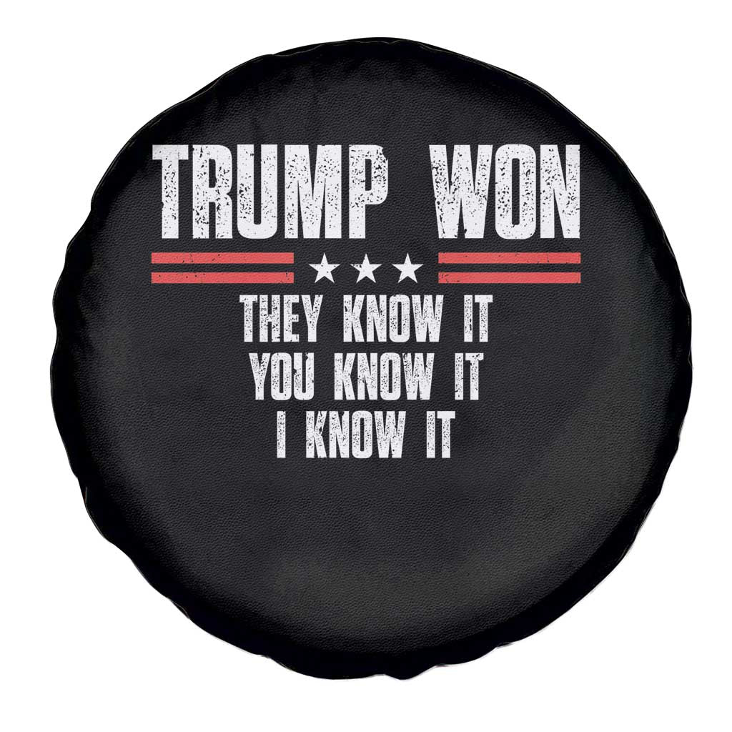 Trump Won 2024 Spare Tire Cover They Know It I Know It You Know It TS09 Print Your Wear