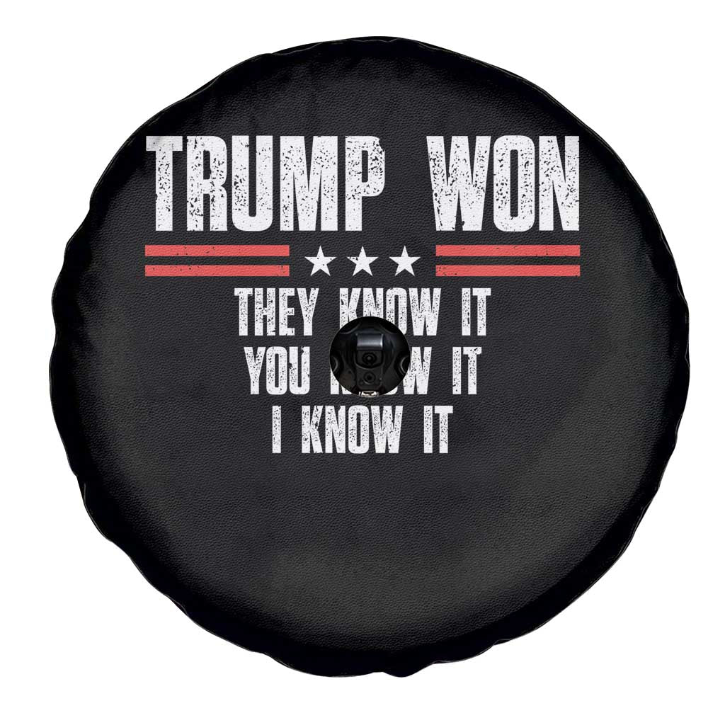 Trump Won 2024 Spare Tire Cover They Know It I Know It You Know It TS09 Print Your Wear