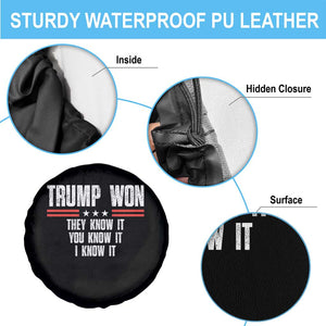Trump Won 2024 Spare Tire Cover They Know It I Know It You Know It TS09 Print Your Wear