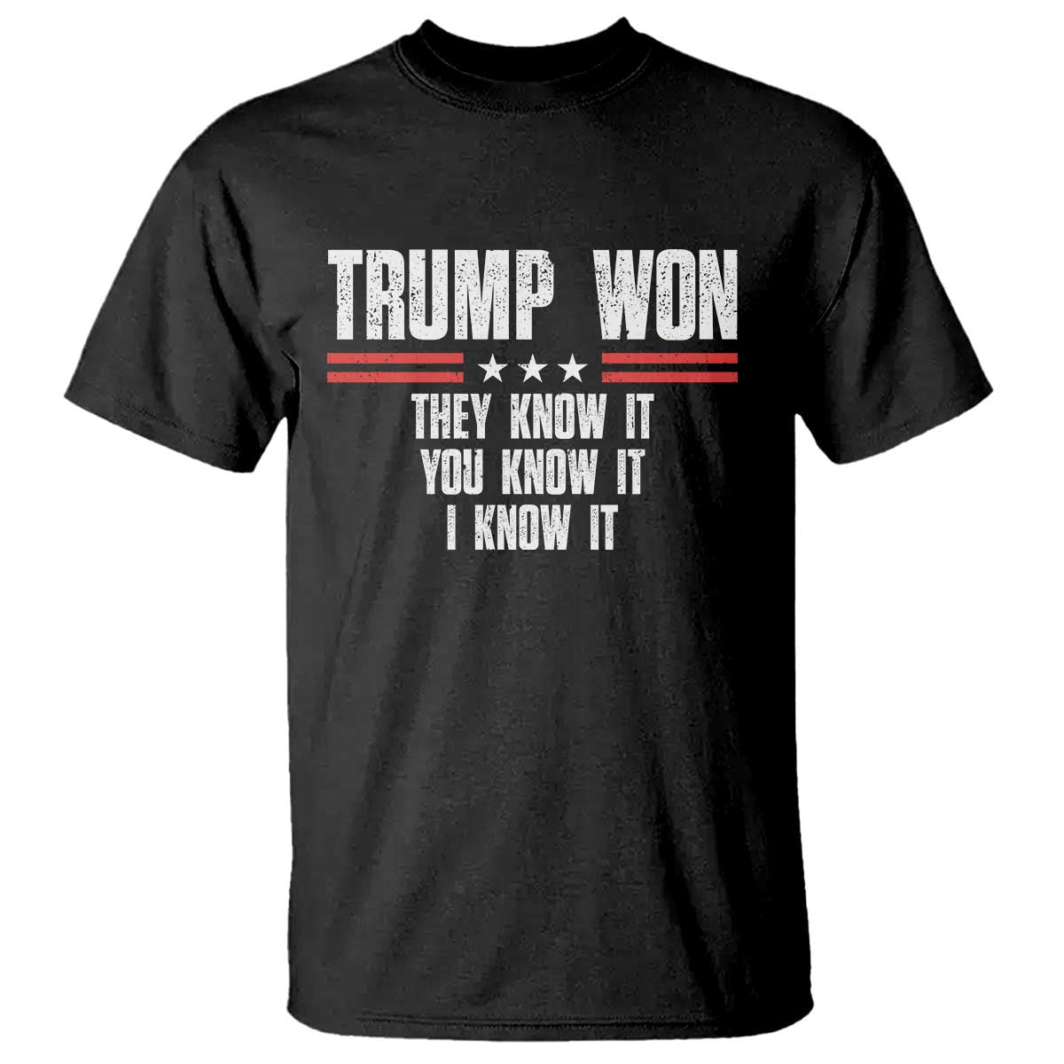 Trump Won 2024 T Shirt They Know It I Know It You Know It TS09 Black Print Your Wear