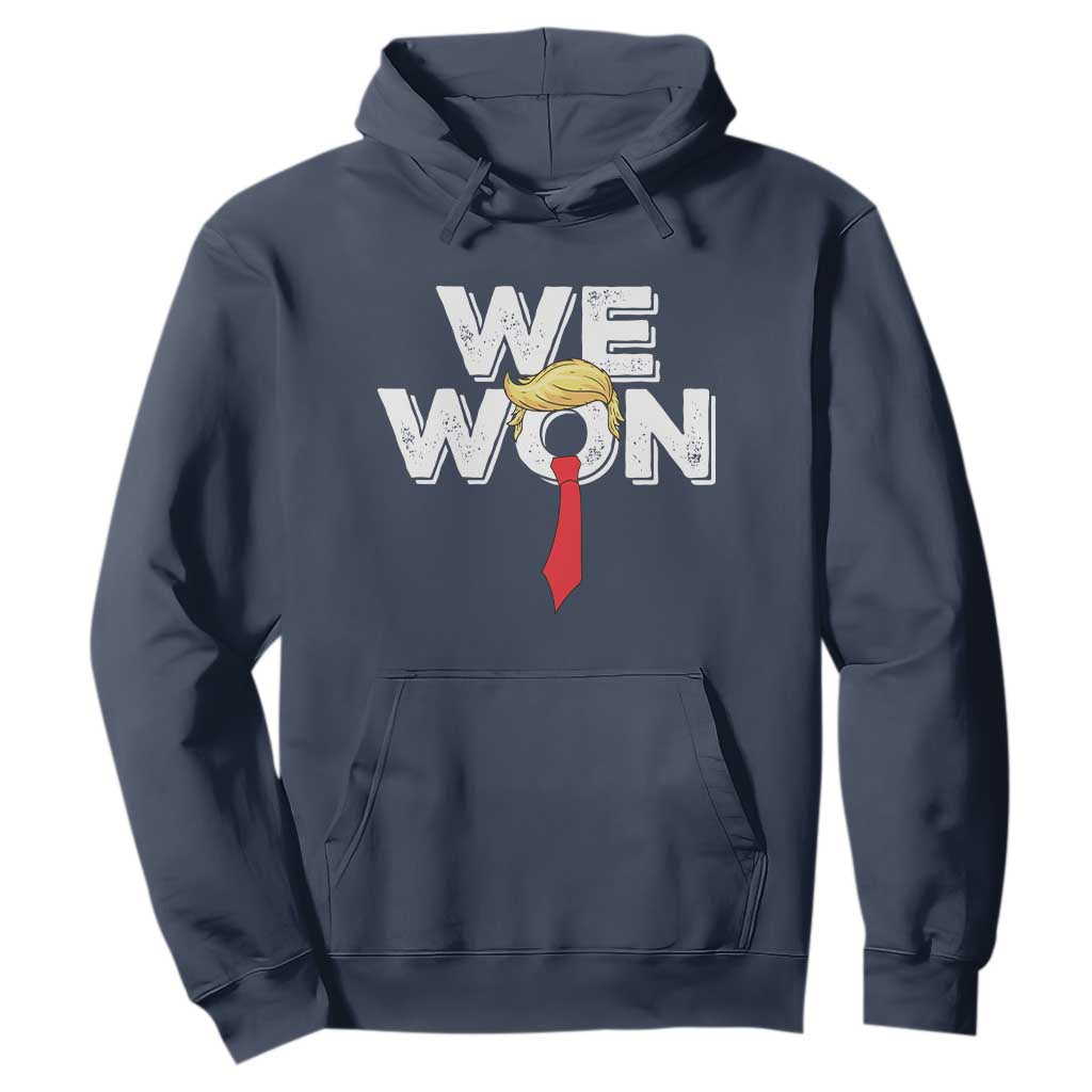 Funny Trump Won 2024 Hoodie 47th President American Patriotic TS09 Navy Print Your Wear