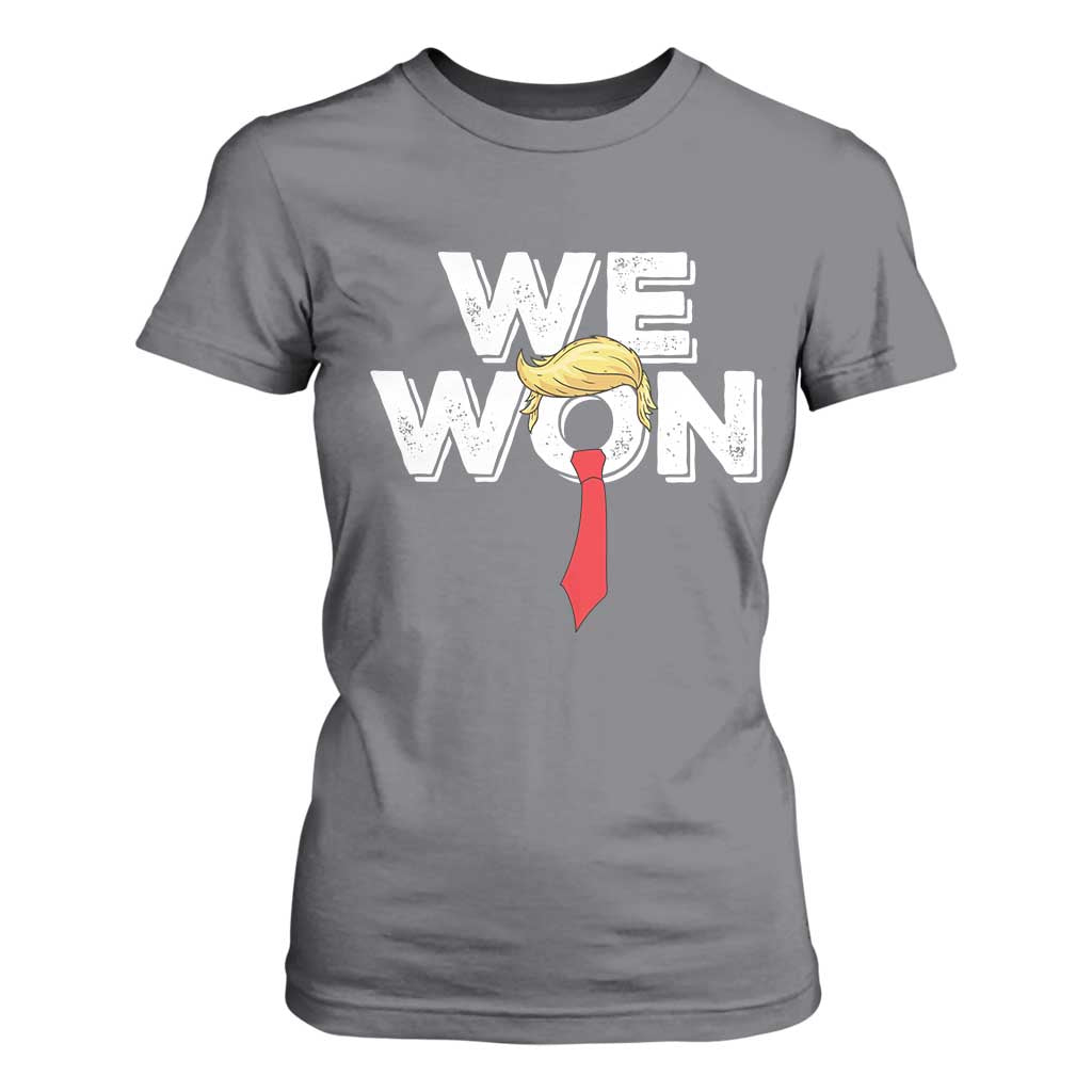 Funny Trump Won 2024 T Shirt For Women 47th President American Patriotic TS09 Charcoal Print Your Wear