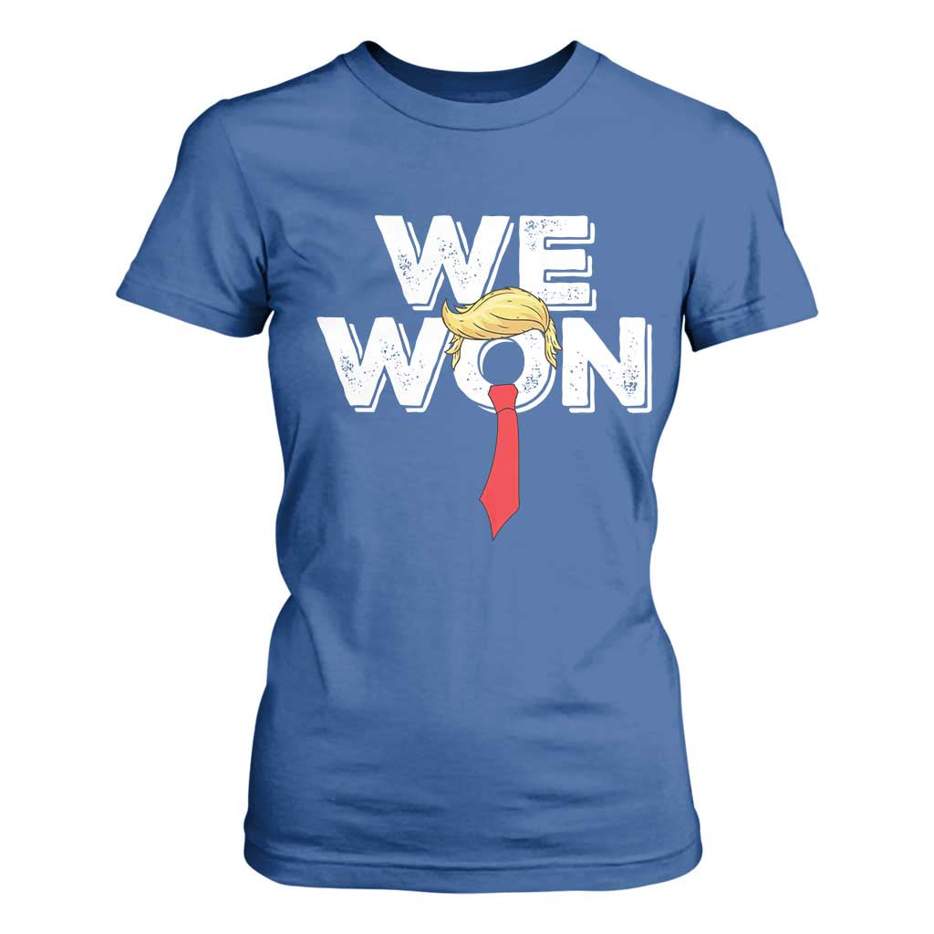 Funny Trump Won 2024 T Shirt For Women 47th President American Patriotic TS09 Royal Blue Print Your Wear