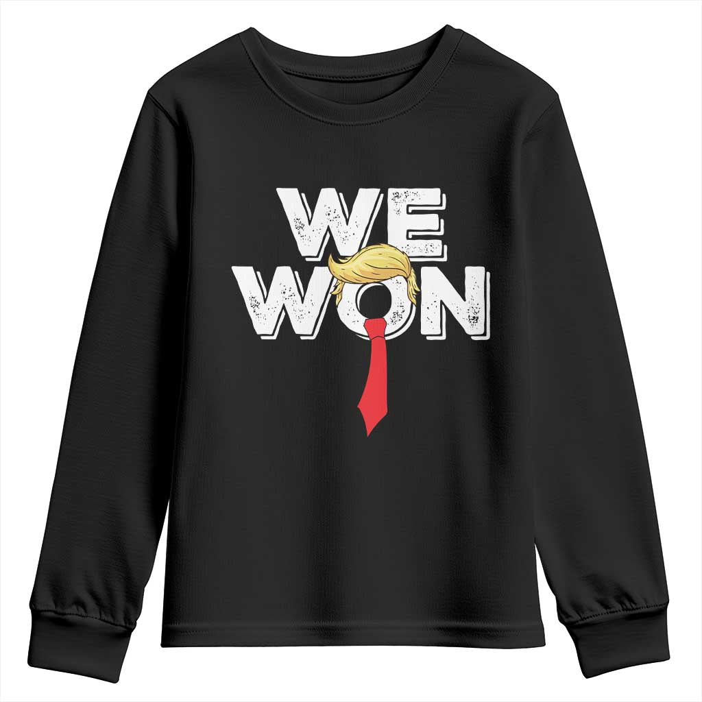 Funny Trump Won 2024 Youth Sweatshirt 47th President American Patriotic TS09 Black Print Your Wear