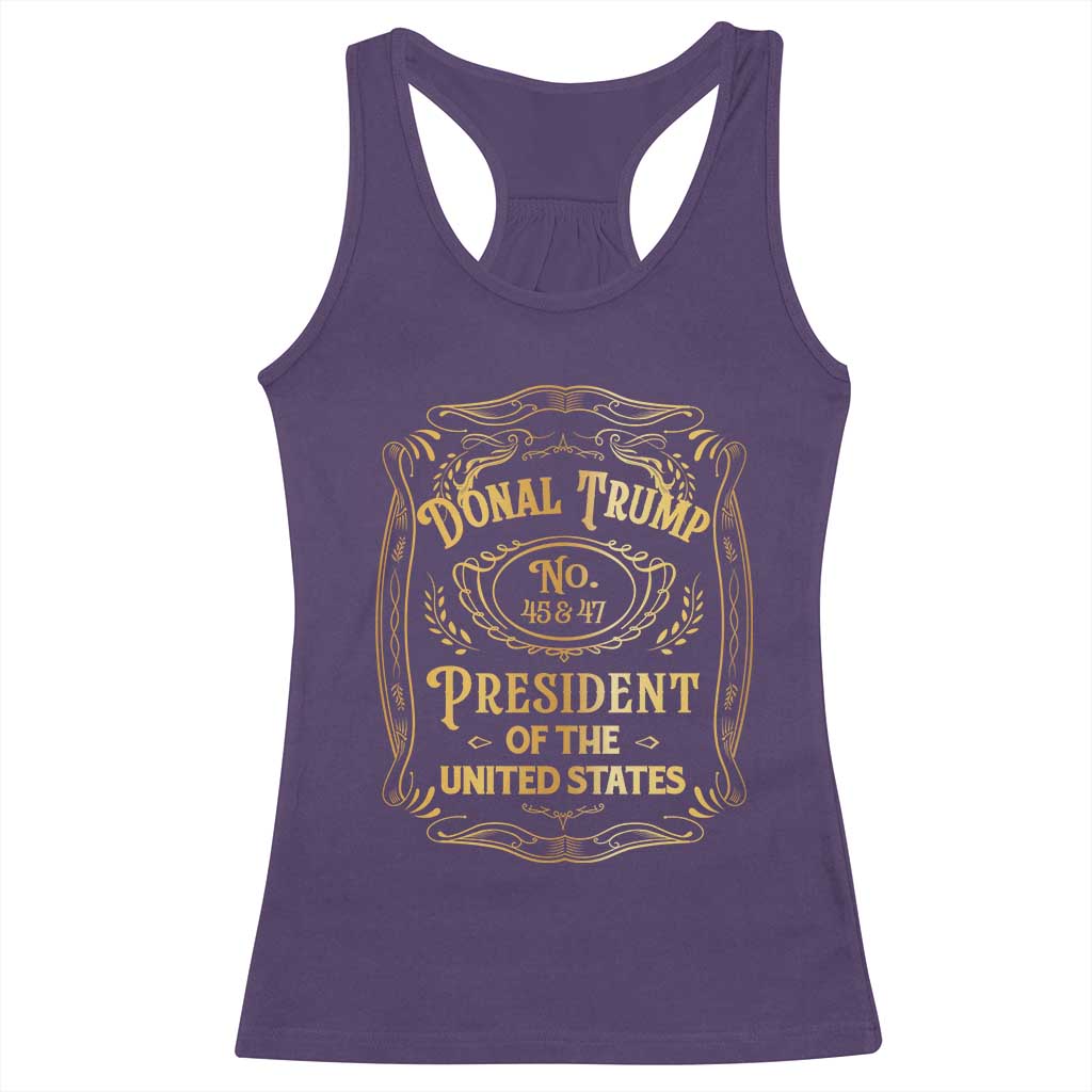 Trump 2024 Racerback Tank Top Old No.45 47 US President Whiskey TS09 Purple Print Your Wear